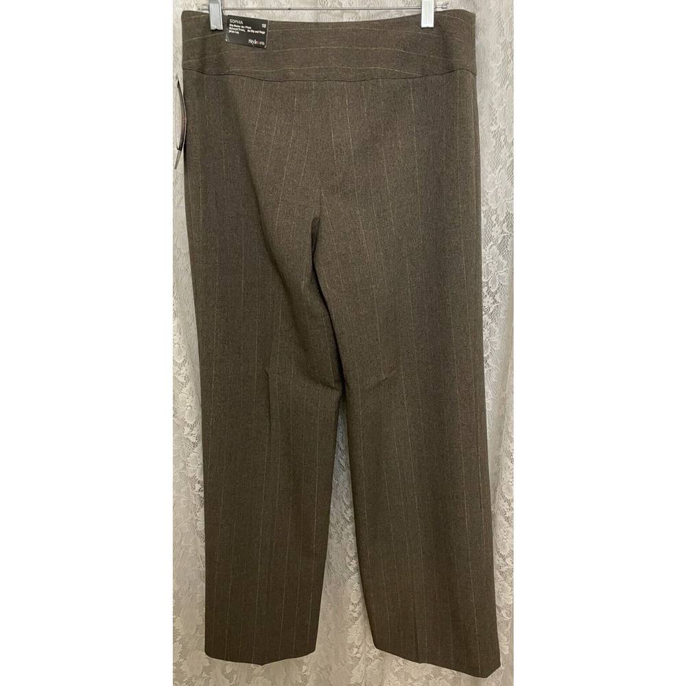 style co size 10 pants women's Sophia Wide Leg drees brown gold strips NWT